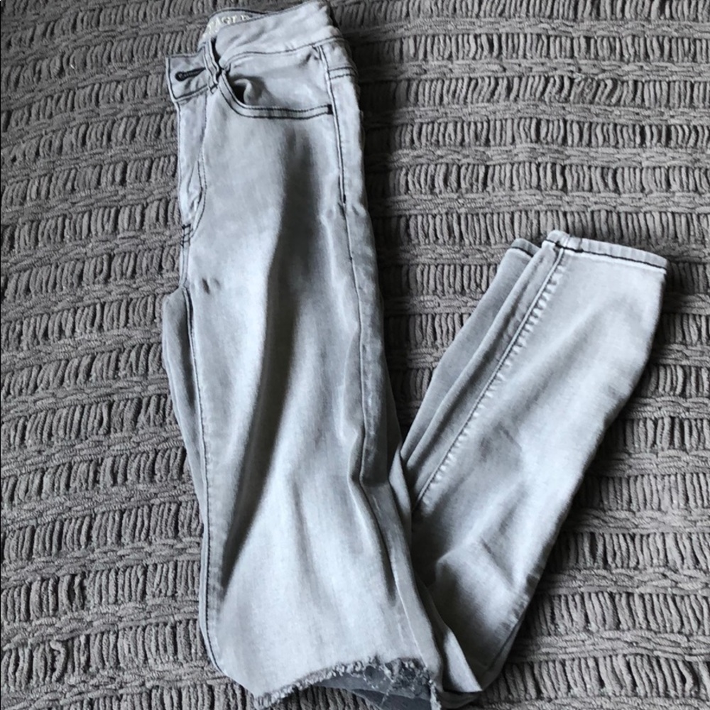 Gray high waisted jeans